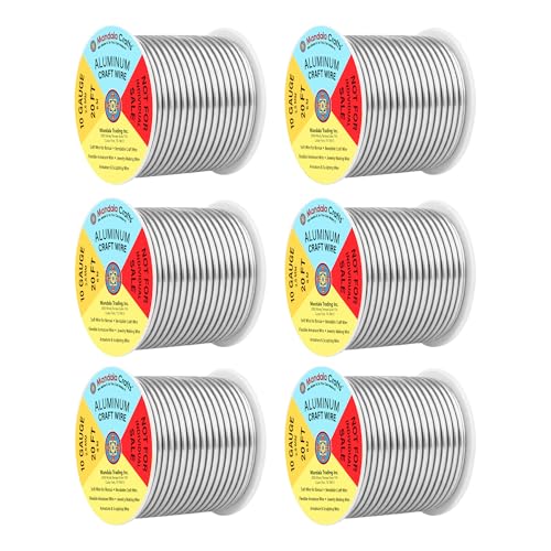 Image of Mandala Crafts 10 Gauge Silver Tone Combo Anodized Aluminum Craft Wire | 120 FT, Colored, Flexible, Bendable for Bonsai Armature Sculpting Wire Wrapping Jewelry Making, Weather & Tarnish Resistant
