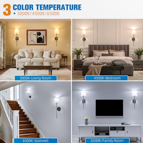 Image of NIORSUN 19.9 inch Battery Operated Wall Sconce Set of 2,Gold-Black Rechargeable Wall Lights with 10400mAh Dimmable Detachable Bulbs and Remote, Wireless Sconces for Bedroom Living Room Hallway