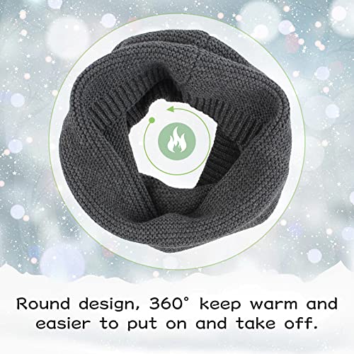 Peecabe Baby Boys Knitted Scarves Warm Toddler Girl Infinity Scarf Kids Soft Chunky Neck Warmer for Fall Winter2