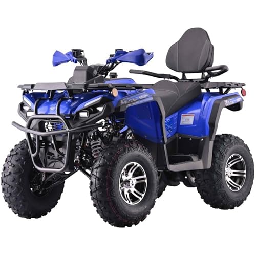PENTORA Hunter 200cc EFI Adult ATV Quad, Blue, 4-Wheel All-Terrain Vehicle with Rear Passenger Seat