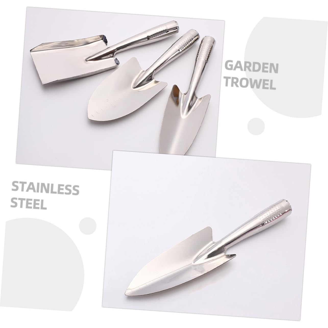 Toddmomy De Jardín Inoxidable De Mano Multifuncionales para Excavar Plantar Y Desherbar Jardinería 3 Piezas X 4