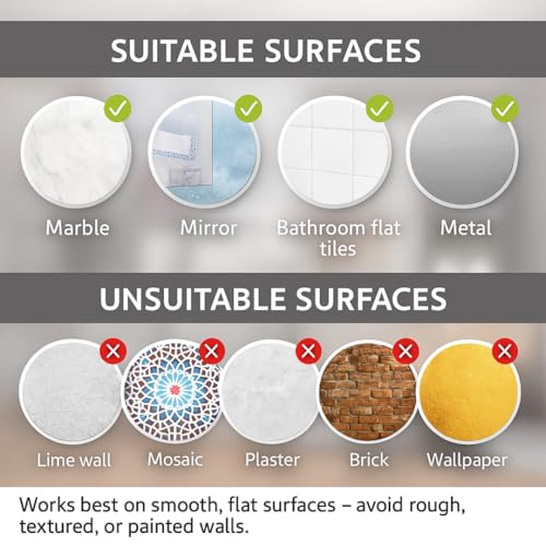 Image of Toothbrush Holder for Bathroom Wall - Pack of 2 | Self Adhesive ABS Organizer for Toothpaste, Comb, Sponge, Remote, Shaving Brush | Wall Mounted Bathroom Storage Box