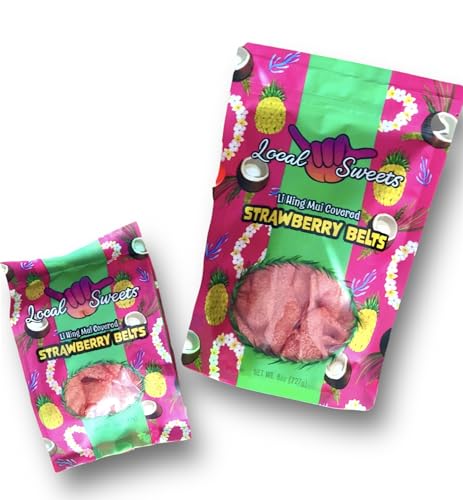 Local Sweets Li Hing Mui Sour Strawberry Belts miniatura 1