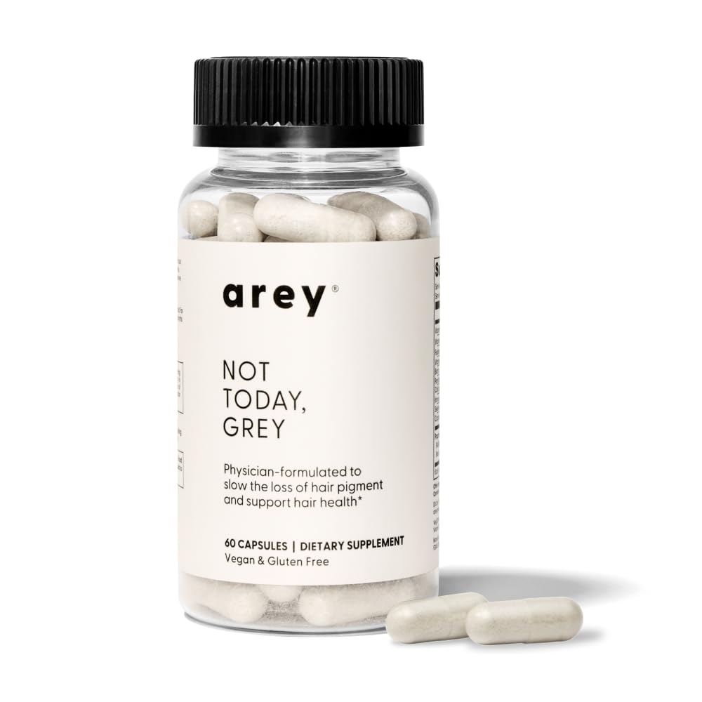 Arey Not Today, Grey Daily Hair Supplement for Women & Men | Slows Grey Hair Growth in 3–6 Months | Support for Thicker, Healthier Hair | Biotin, B + D Vitamins | Vegan & Gluten-Free (1 Month)