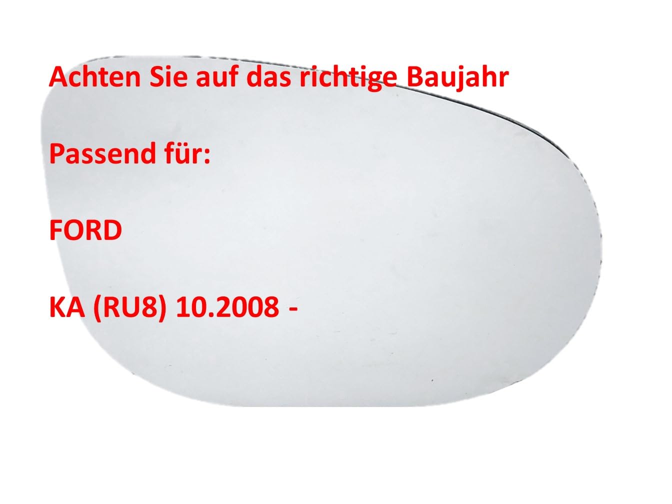 HZ-DESIGN Spiegelglas für Außenspiegel Glas Rechts NICHT beheizt passend für KA (RU8) ab 10.2008