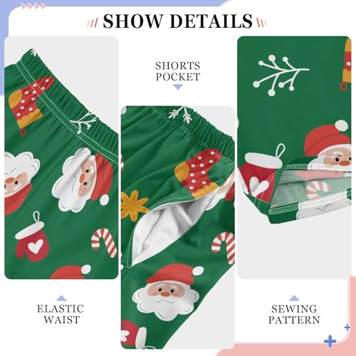 Boys' Pants Christmas Cute Winter Green Long Bottoms Jogger Pants Elastic Waist Trousers with Pockets S-XL4