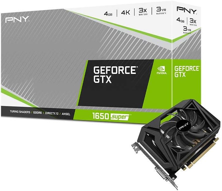 PNY GeForce GTX 1650 Super Single Fan,Black,VCG16504SSFPPB