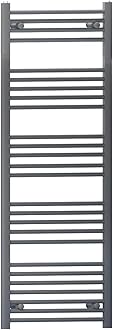 Myhomeware Anthracite Grey Heated Bathroom Towel Rail Radiator For Central Heating Elegant Designer In UK (450mm x 1400mm (h))