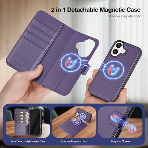 BoxCastle for iPhone 16 Case Wallet with Card Holder,Purple by BoxCastle - Used condition - Image 2