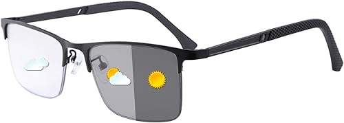 Photochromic Progressive Multifocus Reading Glasses for Men Women, Blue Light Glasses for Reading