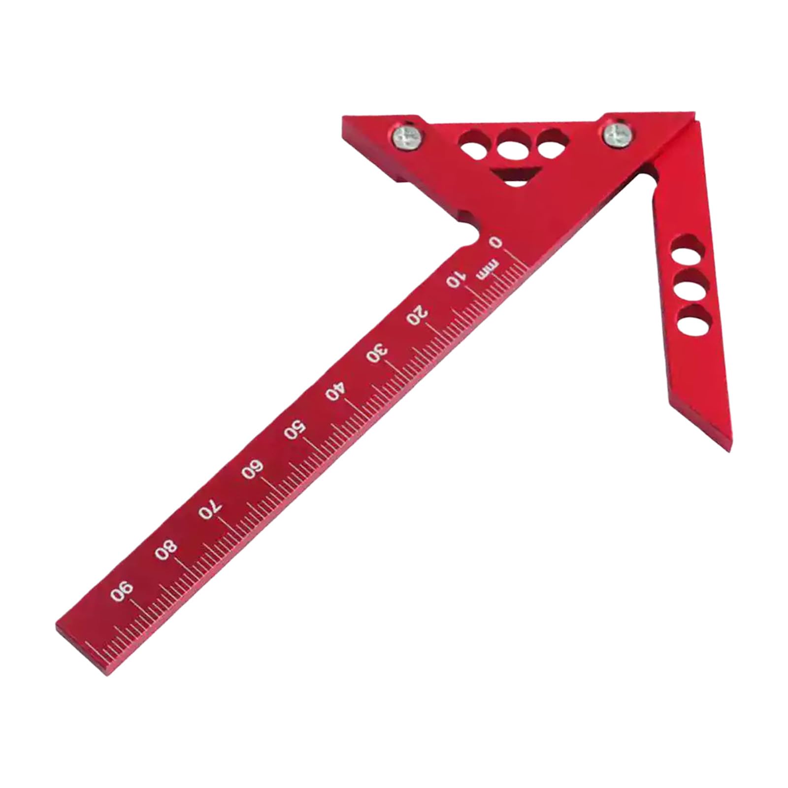Fromceo Red Metric Strong Aluminum Woodworker Measuring Tool High Accuracy Woodworking Center Finders Suitable For Woodworking Projects Multiple Functional Builder Measuring Tool