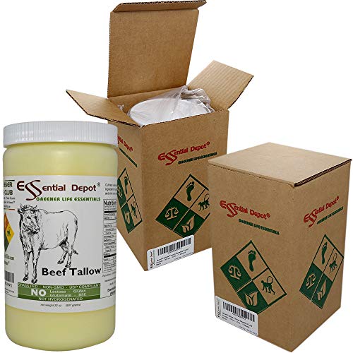 Amazon Com Beef Tallow 1 Quart 32 Oz Nt Wt Grass Fed Non Gmo Not Hydrogenated Usp Compliant Free From Lactose Gluten Glutamate Bse Safety Sealed Hdpe Container With