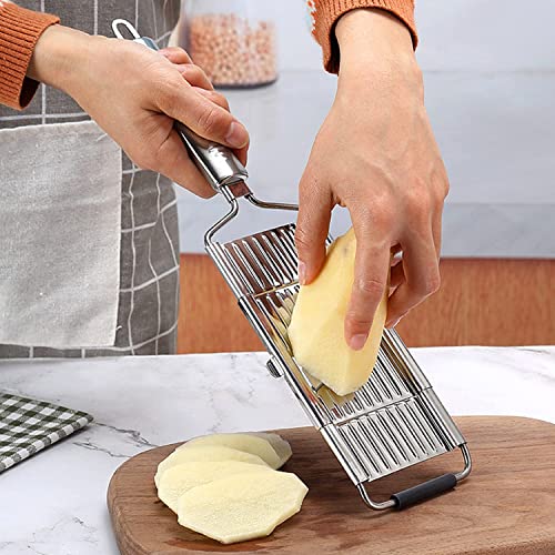 Miherom Adjustable Mandoline Slicer For Kitchen,Handheld Cheese Grater,Lemon Zester, Handheld Cabbage Shredder,Cutter With 4 Interchangeable Blades For Parmesan, Citrus, Nutmeg,Chocolate #TOP4