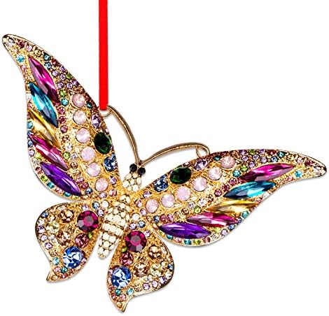 FaCraft Colorful Butterfly Christmas Ornaments - 2025 Metal Butte...
