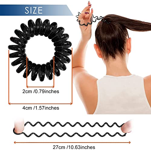 Image of Zibuyu Spiral Hair Ties Rubber Bands for Ponytail 9 Pcs