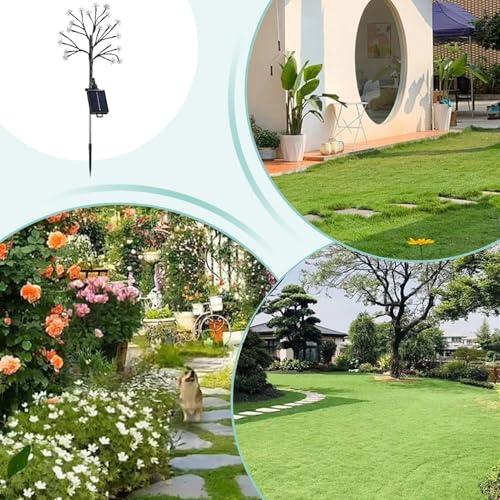 Luces solares de flores con panel de alta eficiencia para iluminación de céspe 5