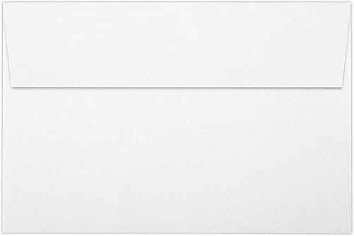 LUXPaper Sobres de invitación A9  Despegar y prensar  5 34 pulgadas x 8 34 pulgadas  Blanco  Texto de 80 libras  50 unidades