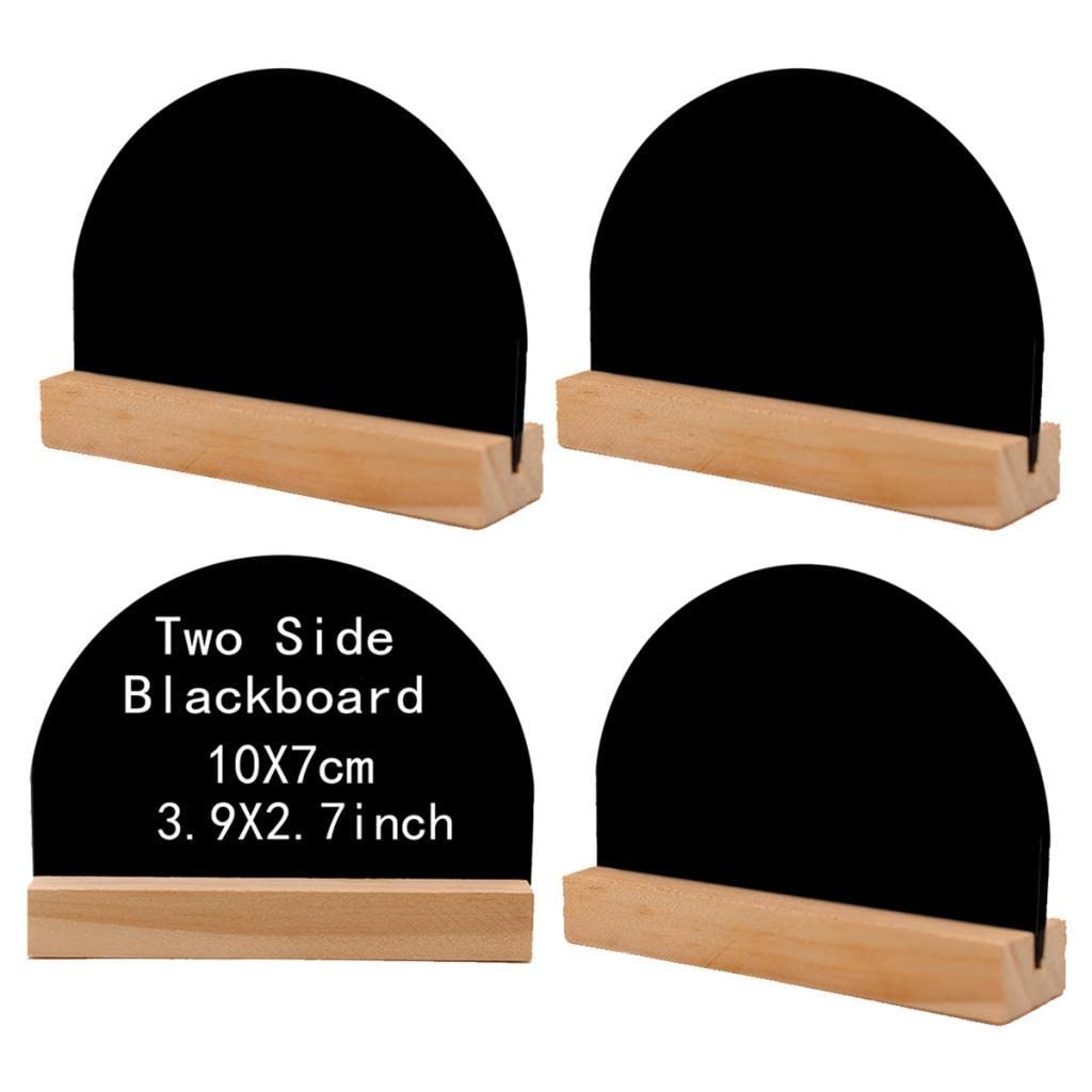 Trendy Retail4X Removable Mini Wood Double Sided Blackboard Half-Round Message Board+Base