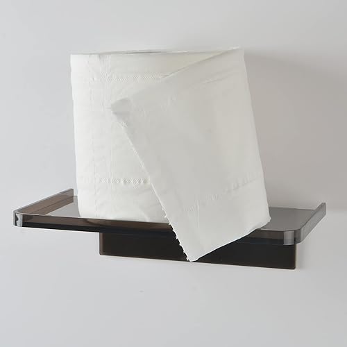 Miniatura 4 de VILSECKY Estante adhesivo de pared  Pequeño estante adhesivo de acrílico transparente para montaje en la pared, estantes para teléfono, estante de