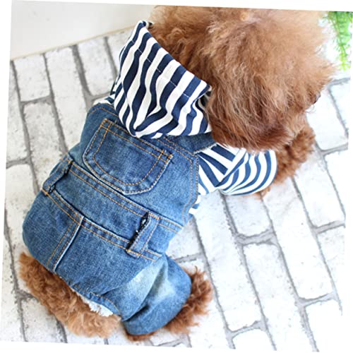 Vêtements pour animaux à capuche rayés jean Angoily XL