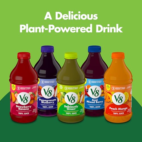 V8 Blends 100% Juice Pomegranate Blueberry Juice, Fruit and Vegetable Juice Blend, 46 Fl Oz Bottle - Image 7