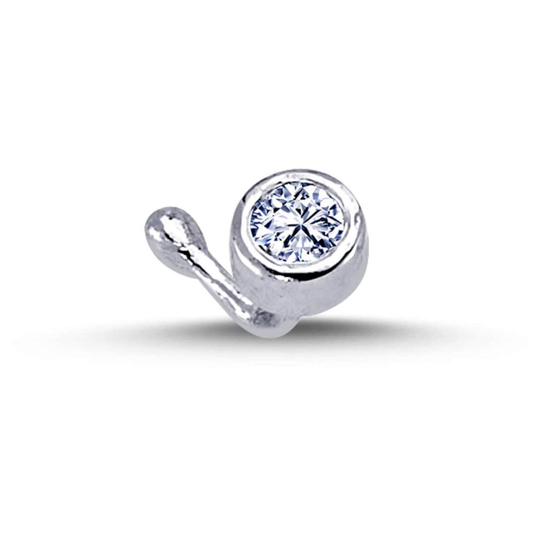 0,06 Carat Brillant-Schliff Diamant Nasenpiercing Piercing 750?er 18 Karat Weißgold