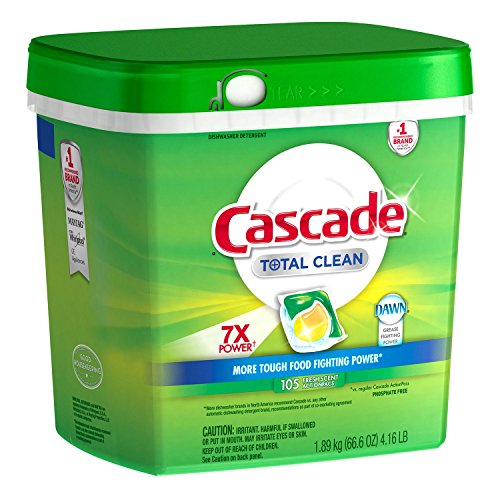 Cascade Total Clean 7X POWER Dishwashing Detergent Action Pacs, 105 Count