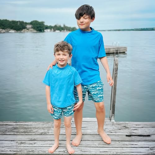 BIG ELEPHANT 3 Pack Kids Short Sleeve Rash Guard Shirt UPF 50+ Protection Swimwear Quick Dry Swim Tee Youth Rashguard3
