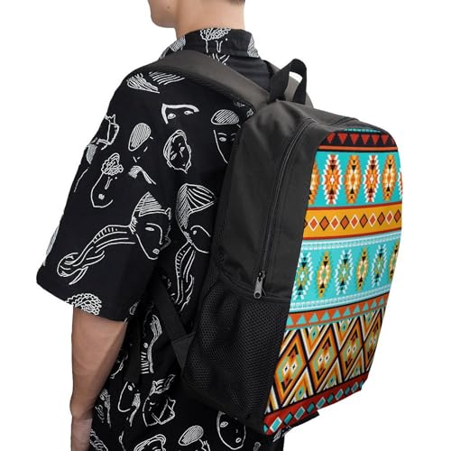 Aztec Ethnic Pattern Backpack Simple Leisure Travel Backpack Outgoing Daypack 17 Inch4