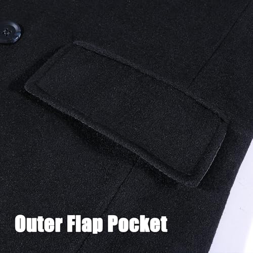 Image of APTRO Men's Luxury Full Length Trench Coat Long Wool Overcoat Winter Windbreaker