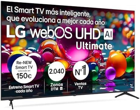 LG 86UA75006LA - TV 86", UHD 4K, WebOS 25, Ultimate IA, HDR10 Pro, Super Upscaling, Dolby Digital Plus, Google Assistant, Negro