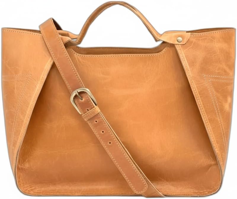 Luxury Designer Leather Tote Bag for Women, Structured Work Travel Handbag
