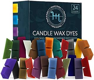 Hearth & Harbor Candle Dyes for Candle Making, Candle Color Dye for Soy Wax, 24 Candle Wax Dye Blocks, Nontoxic Candle Making Supplies for DIY Candles