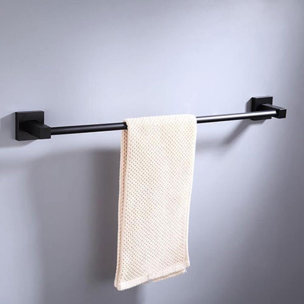 Black Bathroom Hardware Kits - Towel Ring, Towel Rack, Toilet Paper Holder, Towel Hooks, Toilet Brush, Blower Rack,Paper Holder B (Single Bar)