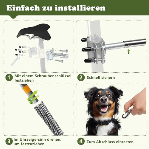iPetba Hundeleine für Fahrrad – Freihändiges Fahrradbefestigungsseil für Hunde, Stoßdämpfend, Verstellbare Länge
