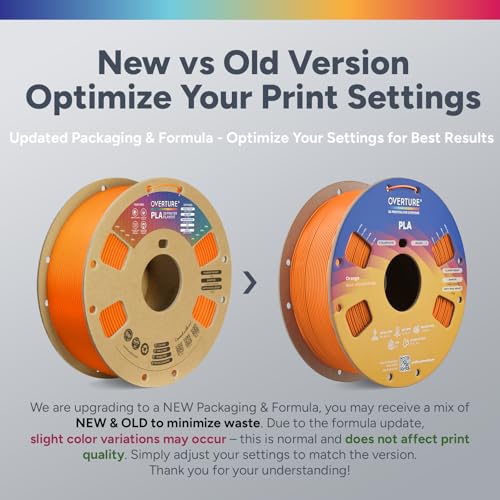 Image of OVERTURE High Speed PLA Filament 1.75mm, Neatly Wound 3D Printer Filament 1kg Spool (2.2lbs) Rapid PLA, Dimensional Accuracy + /- 0.02 mm, Fit Most FDM 3D Printers (Orange)
