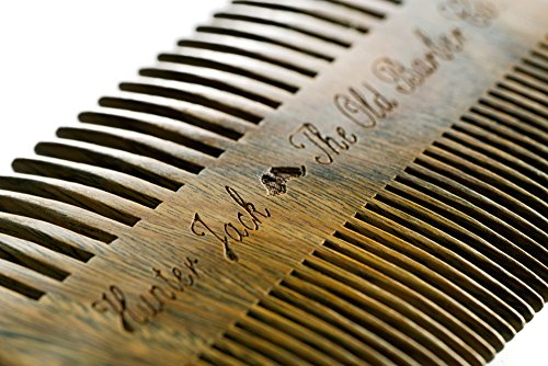 Sandalwood Beard Comb For Men - Handmade Beard & Mustache Comb - Premium Wooden Comb - Men's Comb With Fine & Wide Tooth - Small Pocket Size Wood Comb In Pu Leather Case By Hunter Jack #TOP6