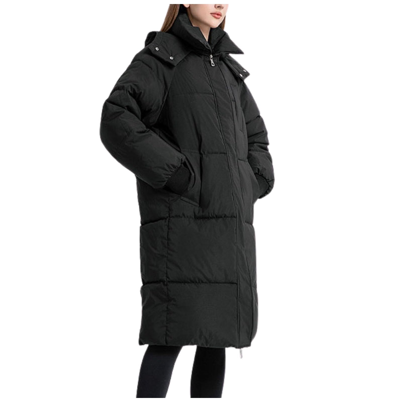 Piumino Donna Invernale Cappotto Lungo Sopra il Ginocchio Invernale da Donna, Spesso e Largo Festa