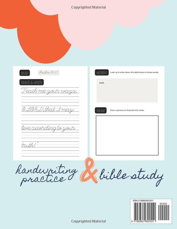 Cursive Handwriting & Bible Verse Copybook: Psalms for Kids Ages 8 to 12 (vol. #2): A Christian Bible Curriculum to Help Children Understand Scripture While Practicing Their Penmanship - Image 2