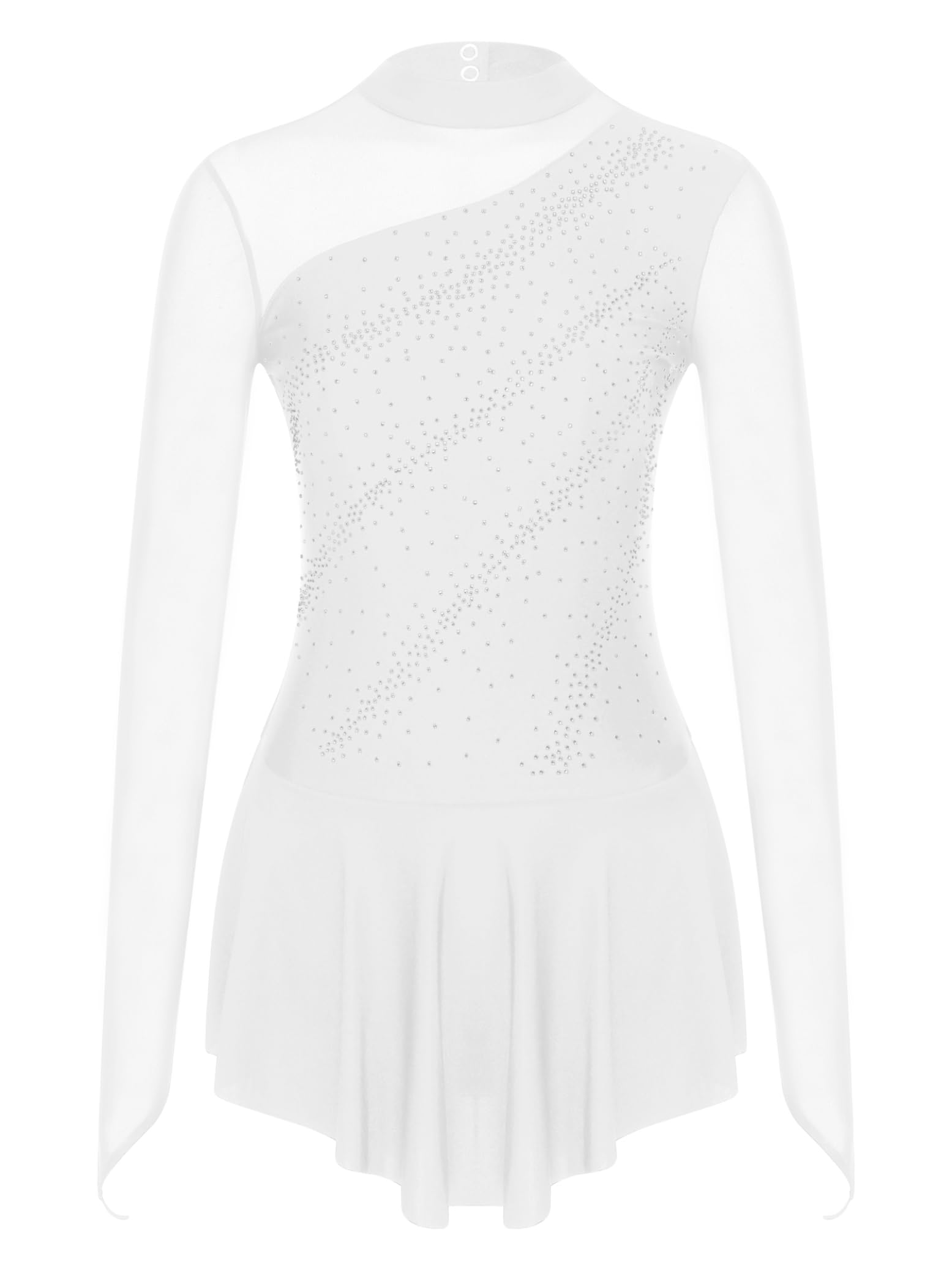 Hedmy Traje de Baile para Mujer Vestido de Patinaje Artístico sobre Hielo For con Pantimedias Medias de Bota de Patinaje Vestido de Baile Contemporáneo