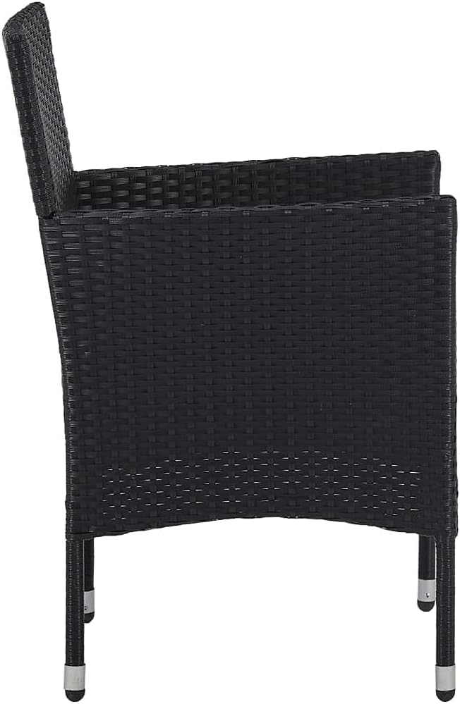 Patio Dining Chairs 2pcs,Garden Chair,Modern Style,High Back Chairs,Lounge Chairs,Lawn Chairs,Club Chairs,Outdoor Chair,for Garden,Backyard,Lawn,Porch,Poolside and Balcony,Poly Rattan Black