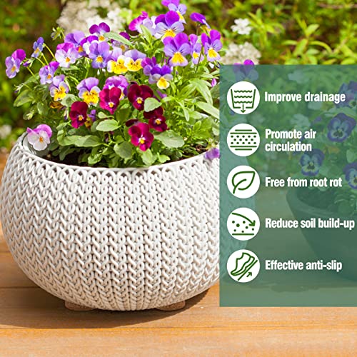 60 Pcs Invisible Pot Feet Risers With Non Slip Surface- Cork Plant Pot Feet Cork Plant Feet Riser Solid Corkwood Planter Feet Lifter For Indoor Outdoor Plants Planters Flowers Pots (2" Dia) #TOP3