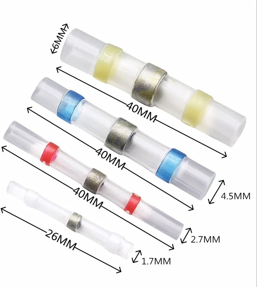 100 PCS Solder Seal Wire Connector Heat Shrinkable Cable Sleeve