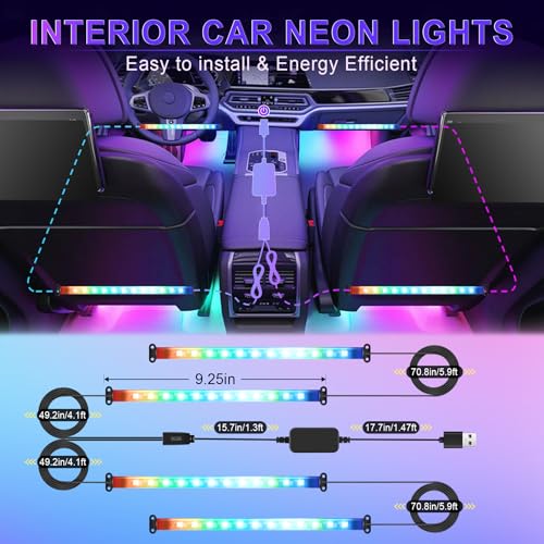 image for LivTee Accent Interior Car Lights, Smart Car Interior Lights with App 