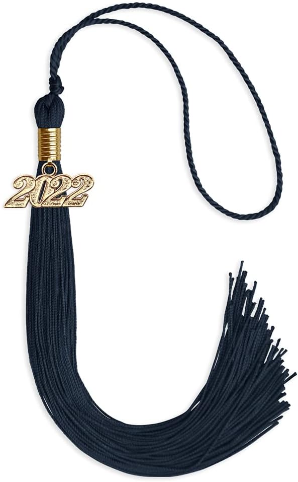 Endea Graduation Single Color Tassel with Gold Date Drop (Navy Blue, 2022)