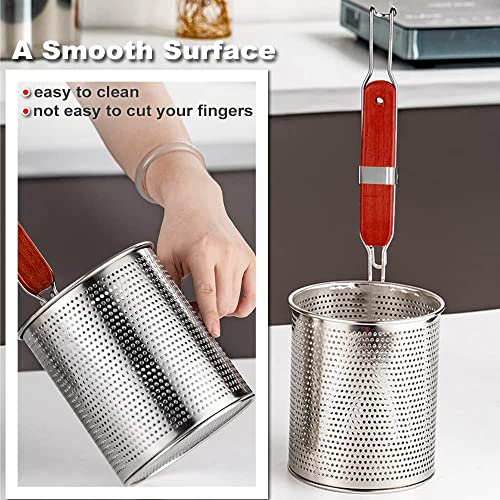 Premium Micro-Perforated Stainless Steel Pasta Strainer Set - 2 Pieces (5.5in, 14cm) - Image 3