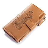 【DURABLE ET PORTABLE】: Il a des mesures de 11.5 * 9.5 * 0.5 cm qui lui permettent d'être porté dans la main avec un confort total et très facile à glisser dans la poche, alors que son poids est de 26.13 g, donc vous pouvez le déplacer sans problèmes. Portefeuille fait main en cuir synthétique de haute qualité, à la fois doux et durable, conception humanisée, assurant un look sophistiqué.