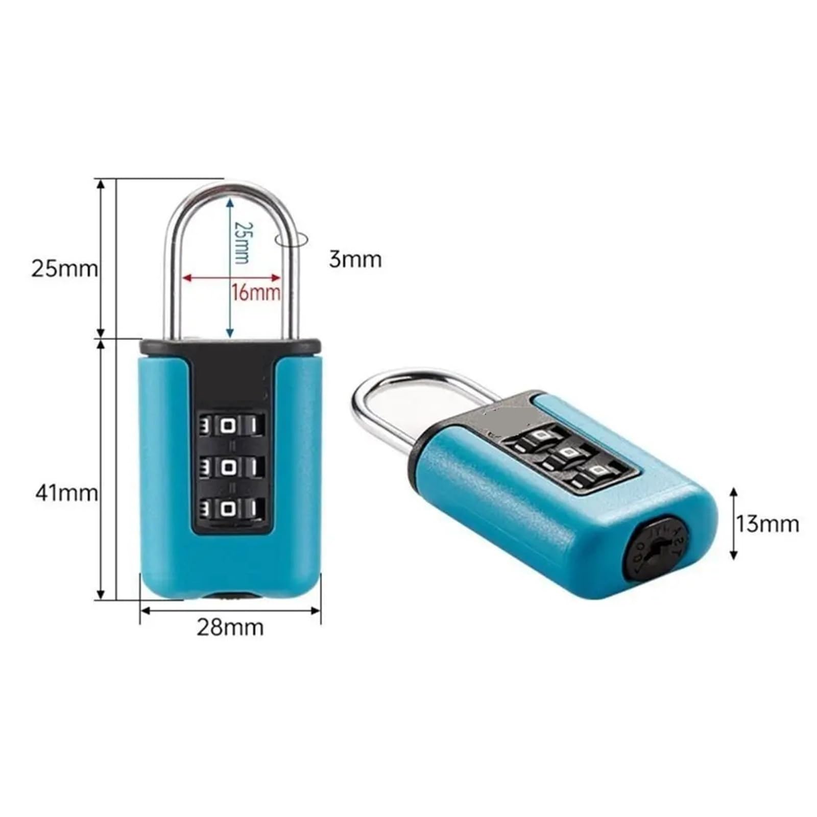 Cadenas à Combinaison, Cadenas à Code en câble métallique de Couleur contrastée for Valise de Voyage Portable/1 pièce(Grey)