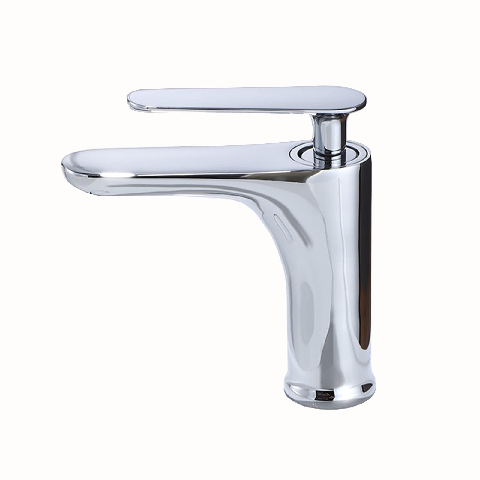Robinet de lavabo de salle de bain mitigeur monotrou laiton chrome