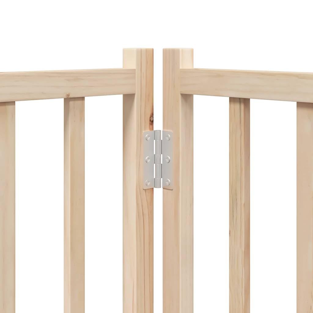 Homgoday Barrera para Perros,Barrera de Seguridad para Perros Mascotas,Puerta Seguridad Perros Puerta para Perros Plegable 8 Paneles Madera de álamo 640 cm